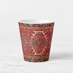 Caneca De Café Latte Tapete Persa Antigo Padrão Artístico Vintage Desga