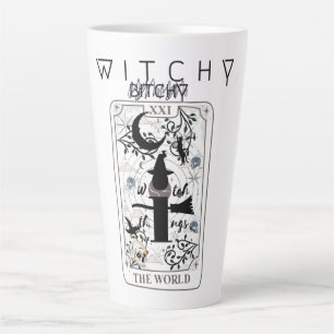 Caneca De Café Latte Tarotcard bruxa-bruxa-bruxa-bruxa-negra