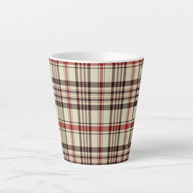 Caneca De Café Latte Tartan Brown (Frente)