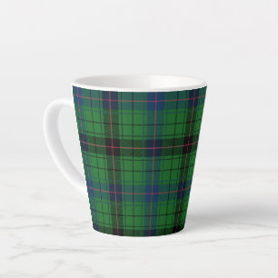 Caneca De Café Latte Tartan Davidson Xadrez Russo Negro Verde