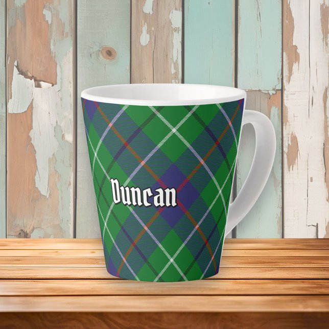 Caneca De Café Latte Tartan do Clã Duncan (Criador carregado)
