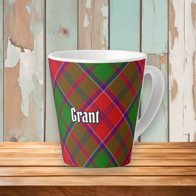 Caneca De Café Latte Tartan do Clã Grant (Criador carregado)