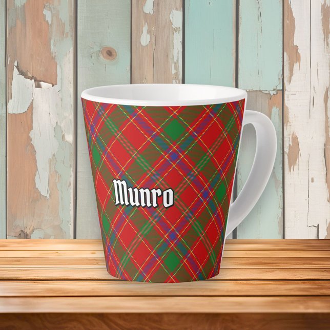 Caneca De Café Latte Tartan do Clã Munro (Criador carregado)