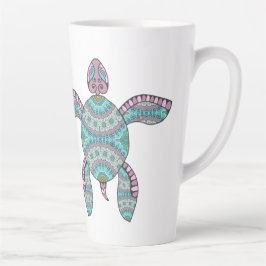 Caneca De Café Latte Tartaruga Tribal