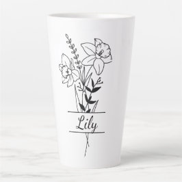 Caneca De Café Latte Tasse Bouquet Fleurs Jonquilles personnalisée 