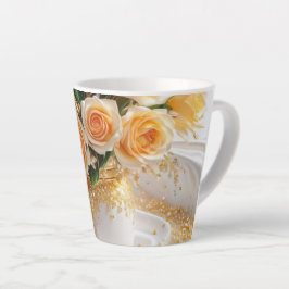 Caneca De Café Latte Tasse latte Fleurs