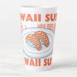 Caneca De Café Latte Taste of Japan Text & Sushi