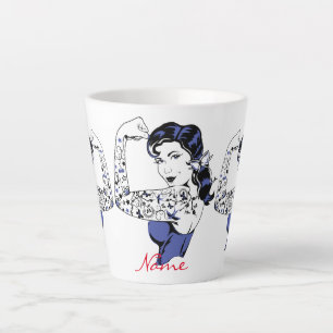 Caneca De Café Latte Tattoo Girl Arm Up Thunder_Cove