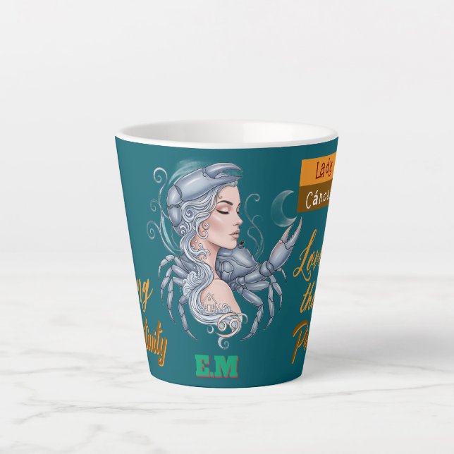 Caneca De Café Latte Taza Lady Cáncer – Magia lunar (Frente)
