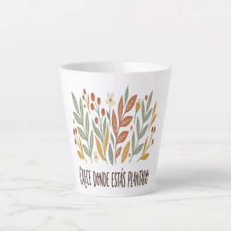 Caneca De Café Latte Taza Latte Motivacional Flores Boho