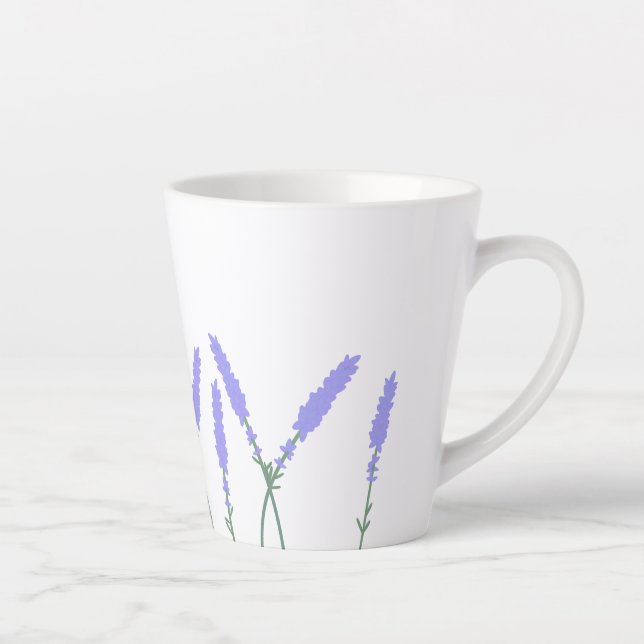 Caneca De Café Latte Taza personalizável con lavandas (Direita)