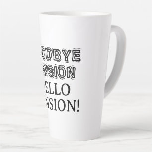 Caneca De Café Latte Tchau Tensão Olá Aposentadoria presente de aposent