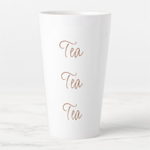 Caneca De Café Latte Tea Tea Tea   Tipografia simples de Na moda