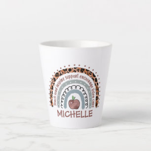 Caneca De Café Latte Teacher Core Values Rainbow