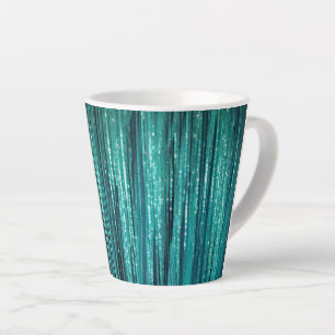 Caneca De Café Latte Teal Pine Green Tinsel Natal
