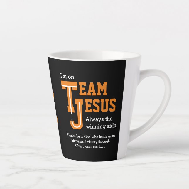 Caneca De Café Latte TEAM JESUS Christian Monograma (Direita)