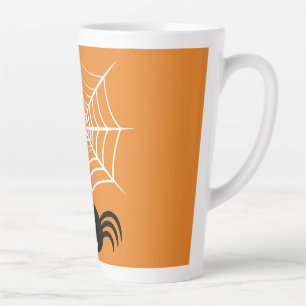 Caneca De Café Latte Teia de Aranha de Halloween