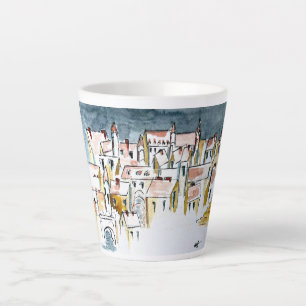 Caneca De Café Latte telhados de Paris Mug