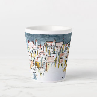 Caneca De Café Latte telhados de Paris Mug