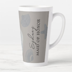 Caneca De Café Latte Tema de Praia "No Dia do Nosso Casamento" com Conc
