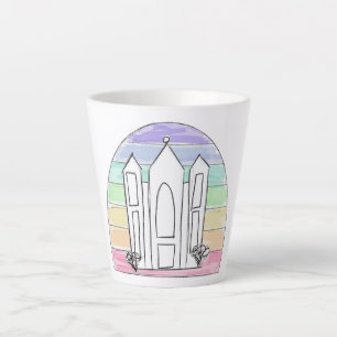 Caneca De Café Latte Templo LDS Salt Lake City pôr do sol arco-íris mór
