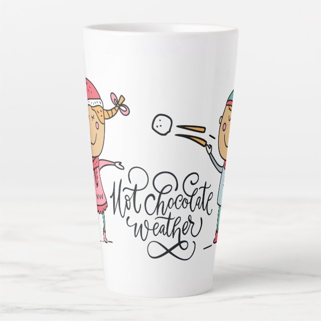 Caneca De Café Latte Tempo de Chocolate Quente (Frente)