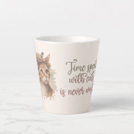 Caneca De Café Latte Tempo Gasto Com Gatos Cachorros Cachorros Design