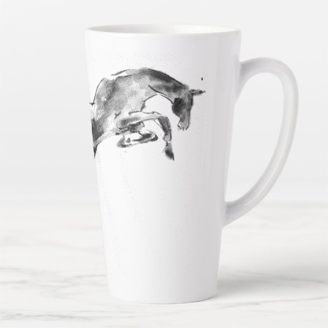 Caneca De Café Latte Tenha a manhã com o cavalo salpicante (Direita)