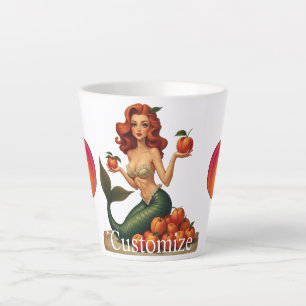 Caneca De Café Latte Tente Meus Pêssegos Mermaid Thunder_Cove