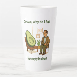 Caneca De Café Latte Terapia do Abacate Por Que Estou Vazio Por Dentro