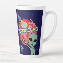 Caneca De Café Latte terricolas - medo alienígena dos humanos
