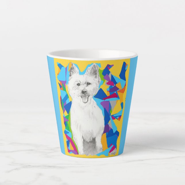 Caneca De Café Latte Terrier Latte Mug, West Highland (Frente)