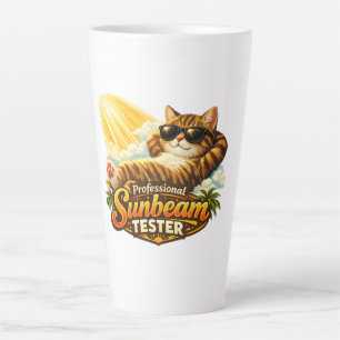 Caneca De Café Latte Testador de Raio de Sol Profissional Gato Divertid
