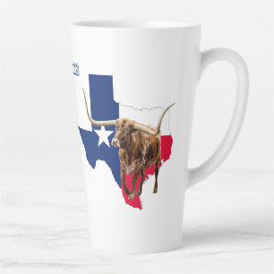 Caneca De Café Latte Texas Longhorns, Estilo Texas