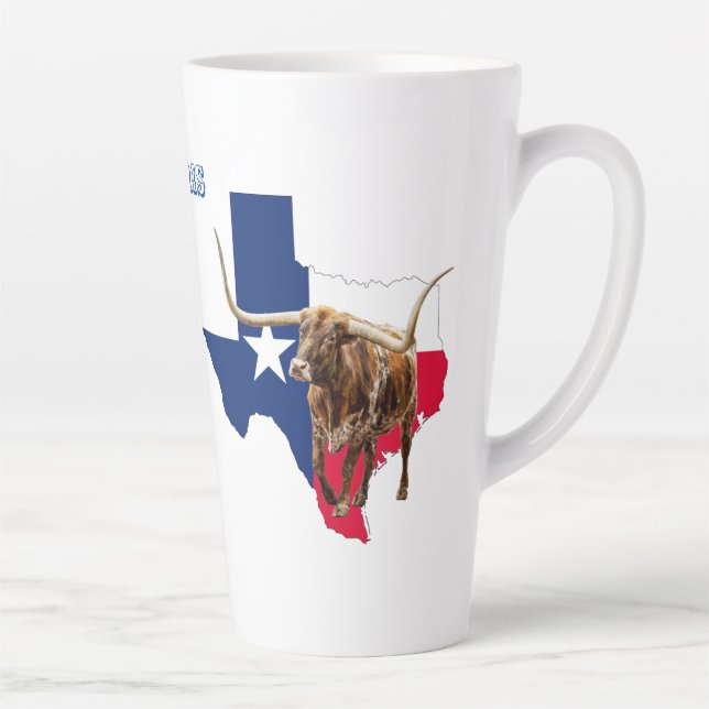 Caneca De Café Latte Texas Longhorns, Estilo Texas (Direita)