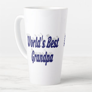 Caneca De Café Latte Texto azul escuro do melhor avô