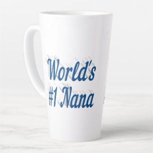 Caneca De Café Latte Texto azul-marinho da Nana