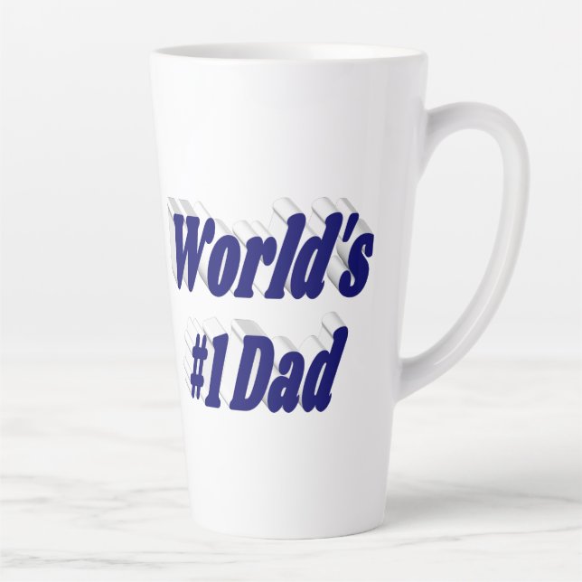 Caneca De Café Latte Texto azul pai (Direita)