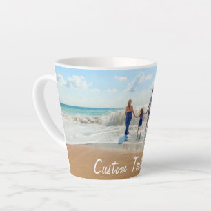 Caneca De Café Latte Texto Fotográfico Personalizado Latte Mug Your Pho
