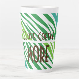 Caneca De Café Latte Texto personalizado com impressão de tons verdes
