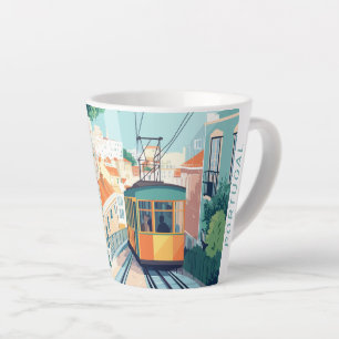 Caneca De Café Latte Texto personalizado Lisboa Portugal