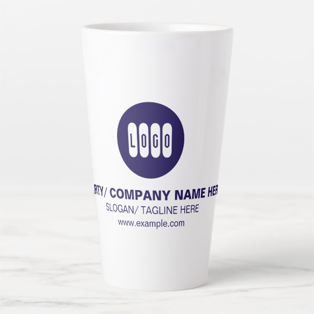 Caneca De Café Latte Texto personalizado ou Design (Frente)