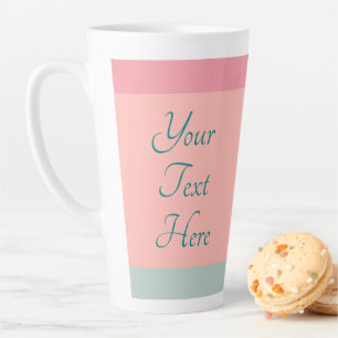 Caneca De Café Latte Texto Personalizado Tipografia Cor-de-rosa Cor-de-