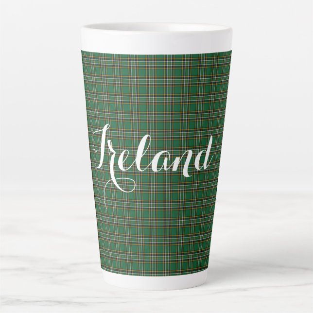 Caneca De Café Latte Texto personalizável e artan nacional irlandês (Frente)