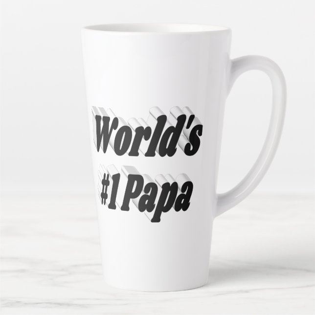 Caneca De Café Latte Texto preto do Papa (Direita)