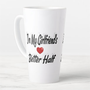 Caneca De Café Latte texto preto namorada engraçado