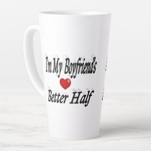 Caneca De Café Latte texto preto namorado engraçado