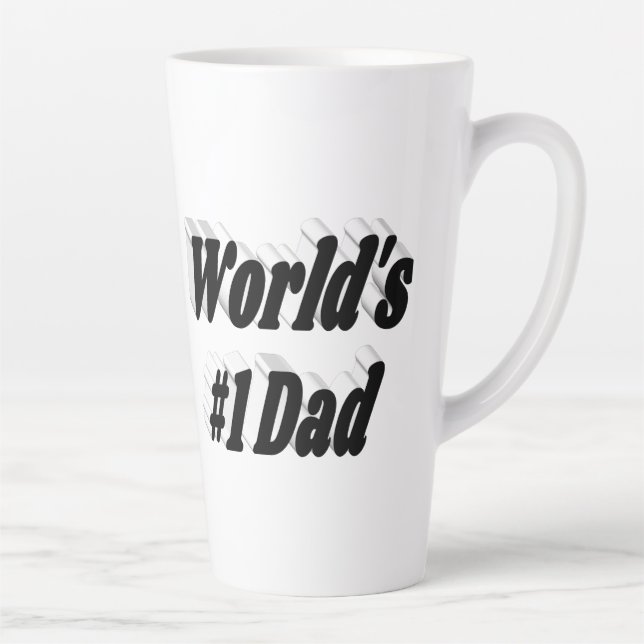 Caneca De Café Latte texto preto pai (Direita)