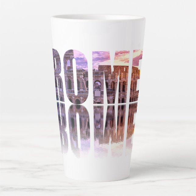 Caneca De Café Latte Texto romano souvenir (Frente)