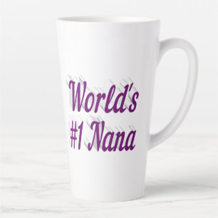 Caneca De Café Latte Texto roxo da Nana